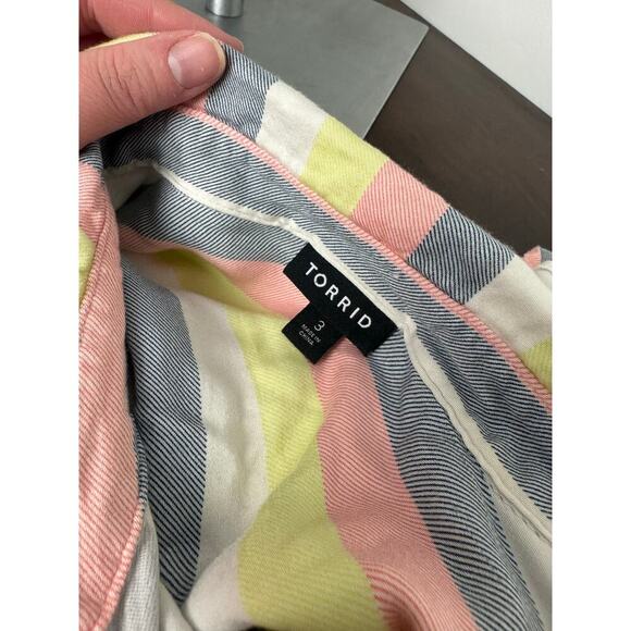 Torrid Pastel Multicolored Striped Blouse Size 3 - Picture 8 of 8